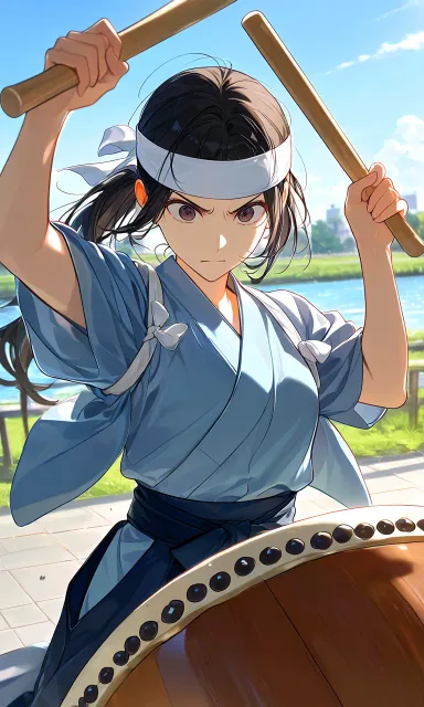 やっと太鼓叩かしてくれたー