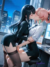㊙️の夜残業︎中の2人💕︎ — くろきな商会さんのAIイラスト