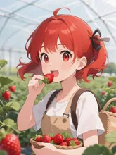 彼女がおいしそうにいちごを食べる瞬間
