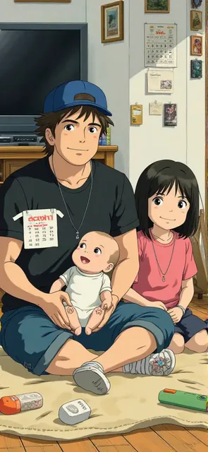 姪っ子の子供達が、、何故か家族風に