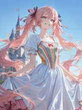 虹色ストライプ🌈もも子 — 緋鞠さんのAIイラスト