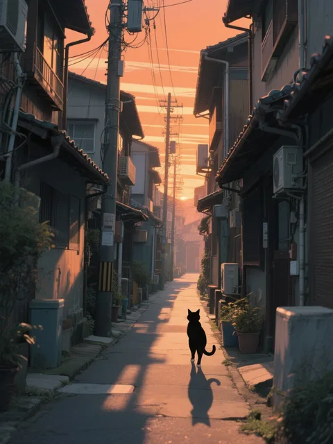 夕焼けが、今日の終わりを見送っている。