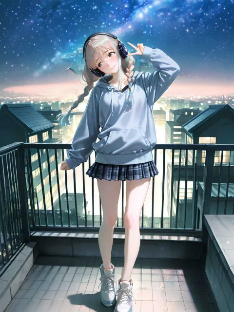 photorealistic、1girl、solo - ヘッドホン