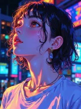 ネオンの中で。