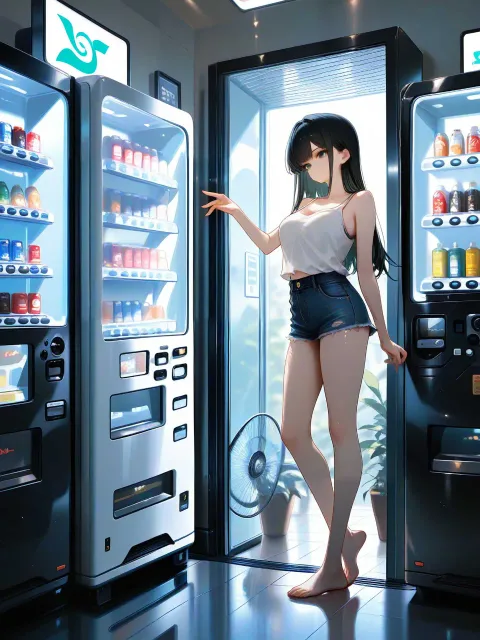 デニムのショートパンツと白いタンクトップの成人女性 - ショーパン