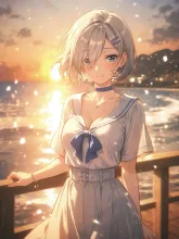 青春の彼方に — 夕焼けイラストのAIイラスト|SUPPART