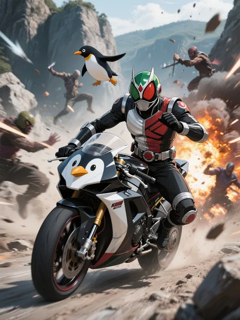 ペンギンライダー戦う!