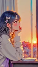 夕焼けに染まる教室で