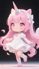 ピンク髪娘💕あれ？ツノ生えちゃった❤️