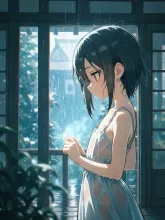 軒先の雨宿り·初夏チャレンジ の投稿作品