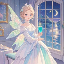 月夜にかざす蒼のグラス