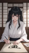 書道ガール·一筆に込める心 の投稿作品