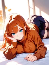 秋色ニットのリラックスタイム