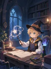 小さな魔法使いの修行 — 杖イラストのAIイラスト|SUPPART