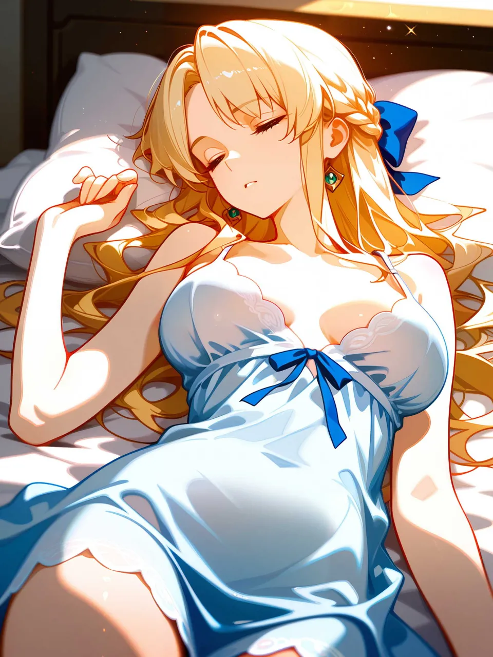 ネグリジェ　添い寝 — コーヒーさんのAIイラスト
