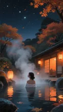 紅葉と温泉