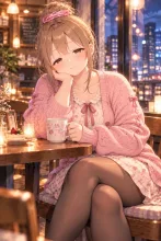 座り姿の遥香。 — 明日菜賛太郎さんのAIイラスト