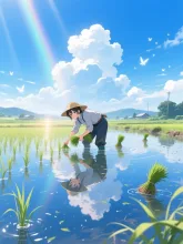 田植えの水鏡·初夏チャレンジ の投稿作品