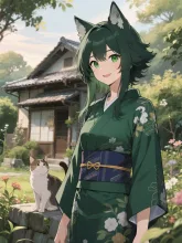 縁側はこのさい無視!🤣 — アホ毛イラストのAIイラスト|SUPPART