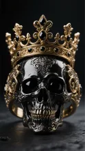 Ring-Skull King-Obsidian