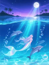 イルカと一緒に