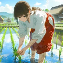 田植えの水鏡