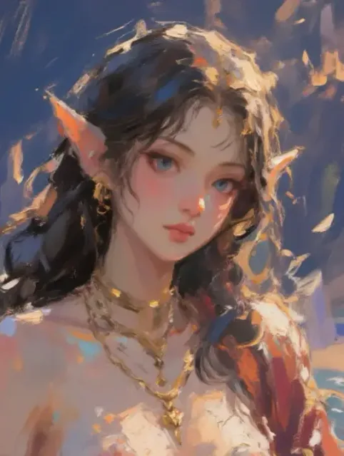 油絵のエルフ .1170