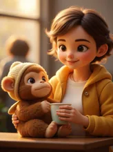 ママと一緒のコーヒー 美味しい♥️