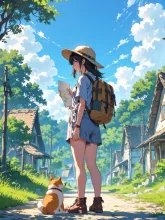愛犬と共に気ままな旅を — ASAさんのAIイラスト