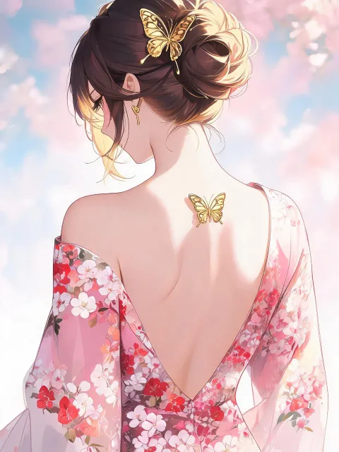 ゴールドの蝶