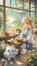 猫に囲まれて癒される毎日