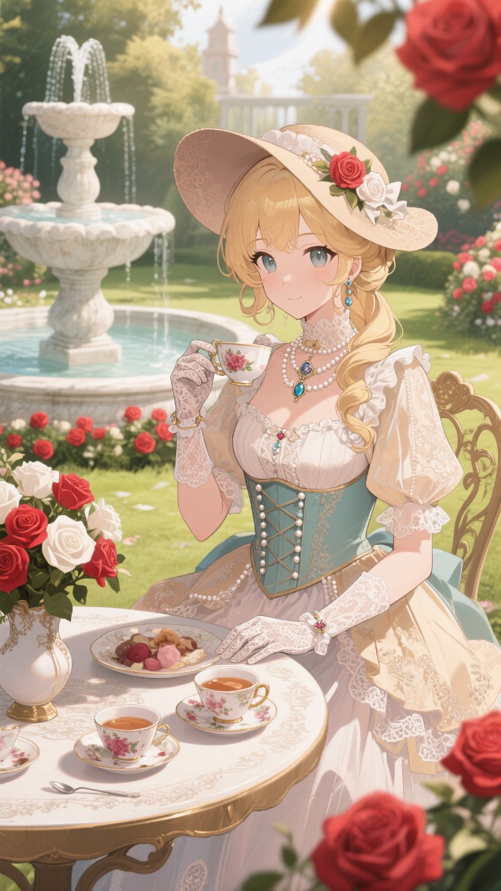 薔薇庭園のアフタヌーンティー