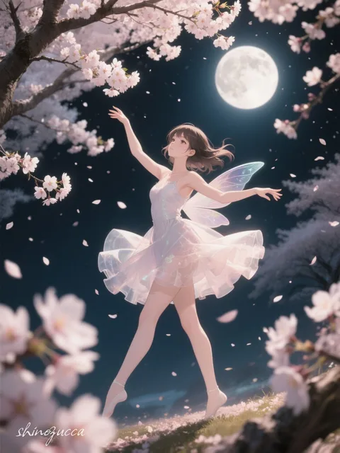 月夜の桜