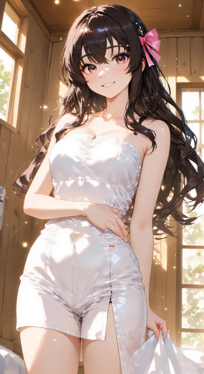 サウナに入る女性 — ネコまるさんのAIイラスト