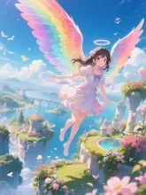 虹色の翼 — 虹色イラストのAIイラスト|SUPPART
