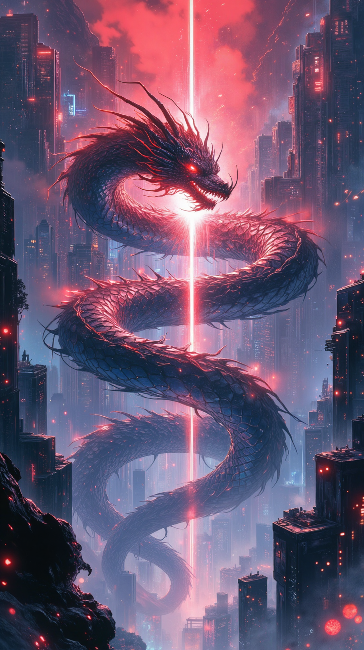 赤黒龍 — Cyber-MさんのAIイラスト