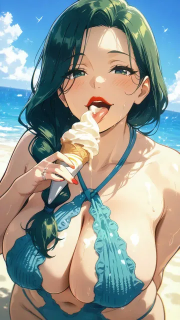 貴女は清楚な魅力を持つお母さんです - 夏のソフトクリーム