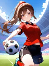 サッカーユニホームの美少女