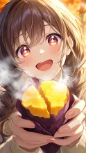 P　秋空と焼き芋と少女