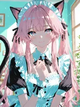 招き猫カフェのメイドさん🐾 — minto(* ˊᵕˋo🩷oさんのAIイラスト