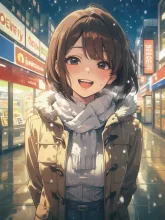 「…はぁっ、はぁっ、お、追いついた…一緒に…帰ろ…」 — コートイラストのAIイラスト｜SUPPART
