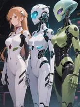 人間、ロボット、宇宙人、並べてみました😁