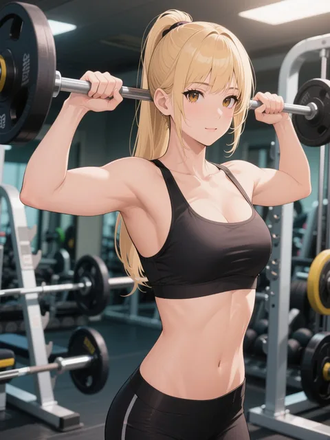 筋トレ美少女
