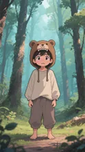 森に迷う男の子