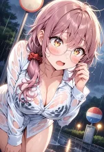 濡れる菜摘。
