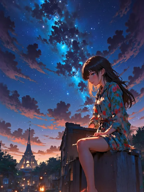 星を見る少女