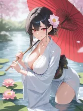 蓮美人 — 蓮池イラストのAIイラスト|SUPPART