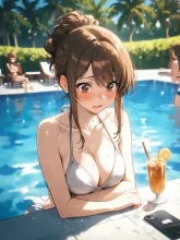 「び、ビキニなんて初めてで…💦」