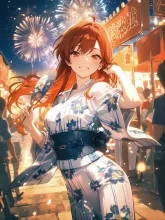 うちわと夏の女性·初夏チャレンジ の投稿作品
