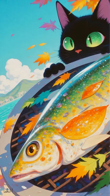 🐟 秋刀魚と黒助 🐈⬛